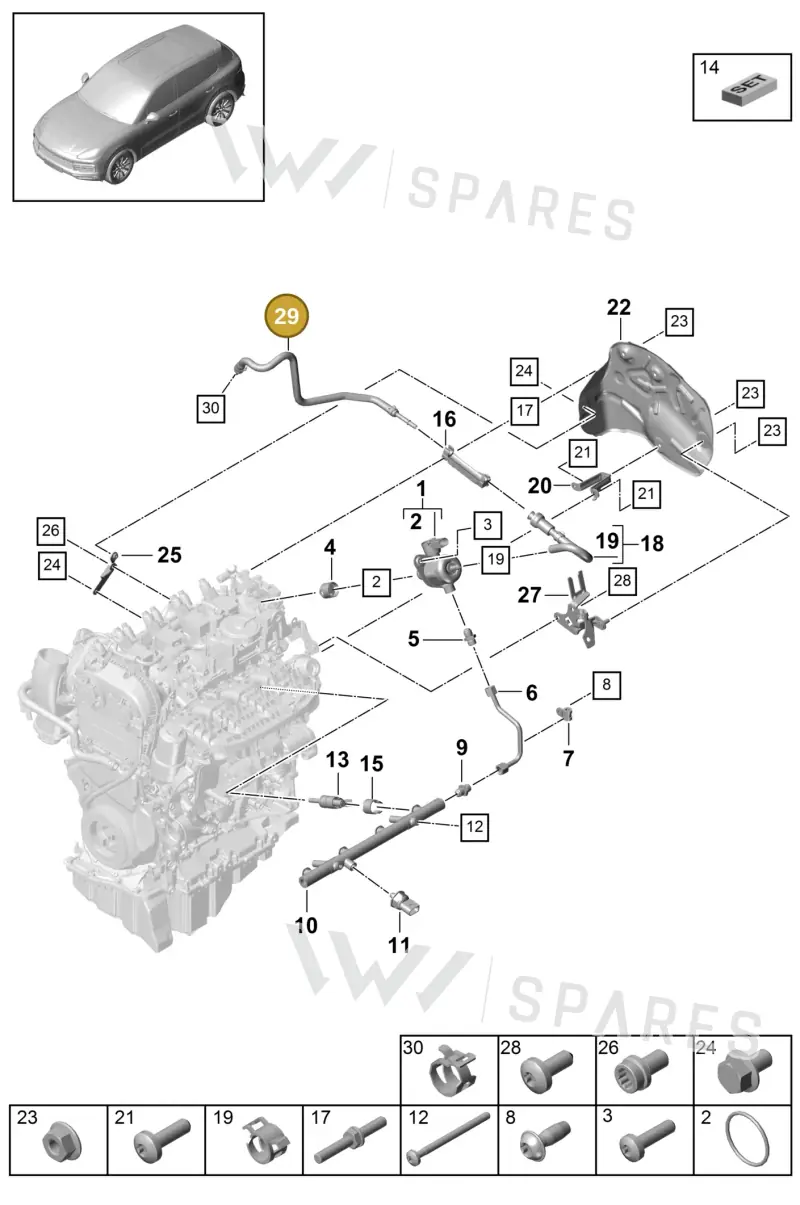 PAB201215A — Porsche Cayenne (2017-2023) diagram p51107010, position 29