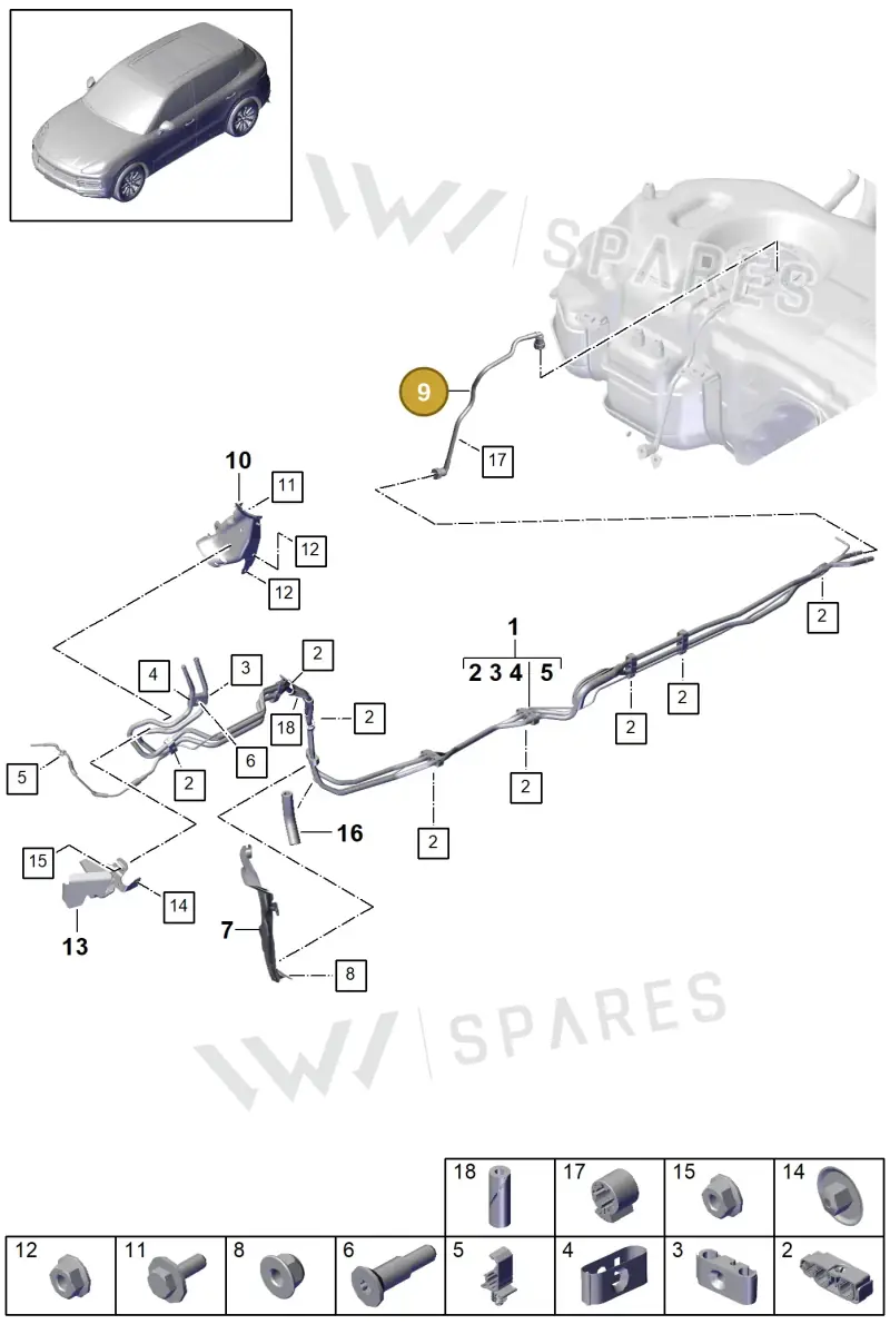 PAB201220 — Porsche Cayenne (2017-2023) diagram p51201030, position 9