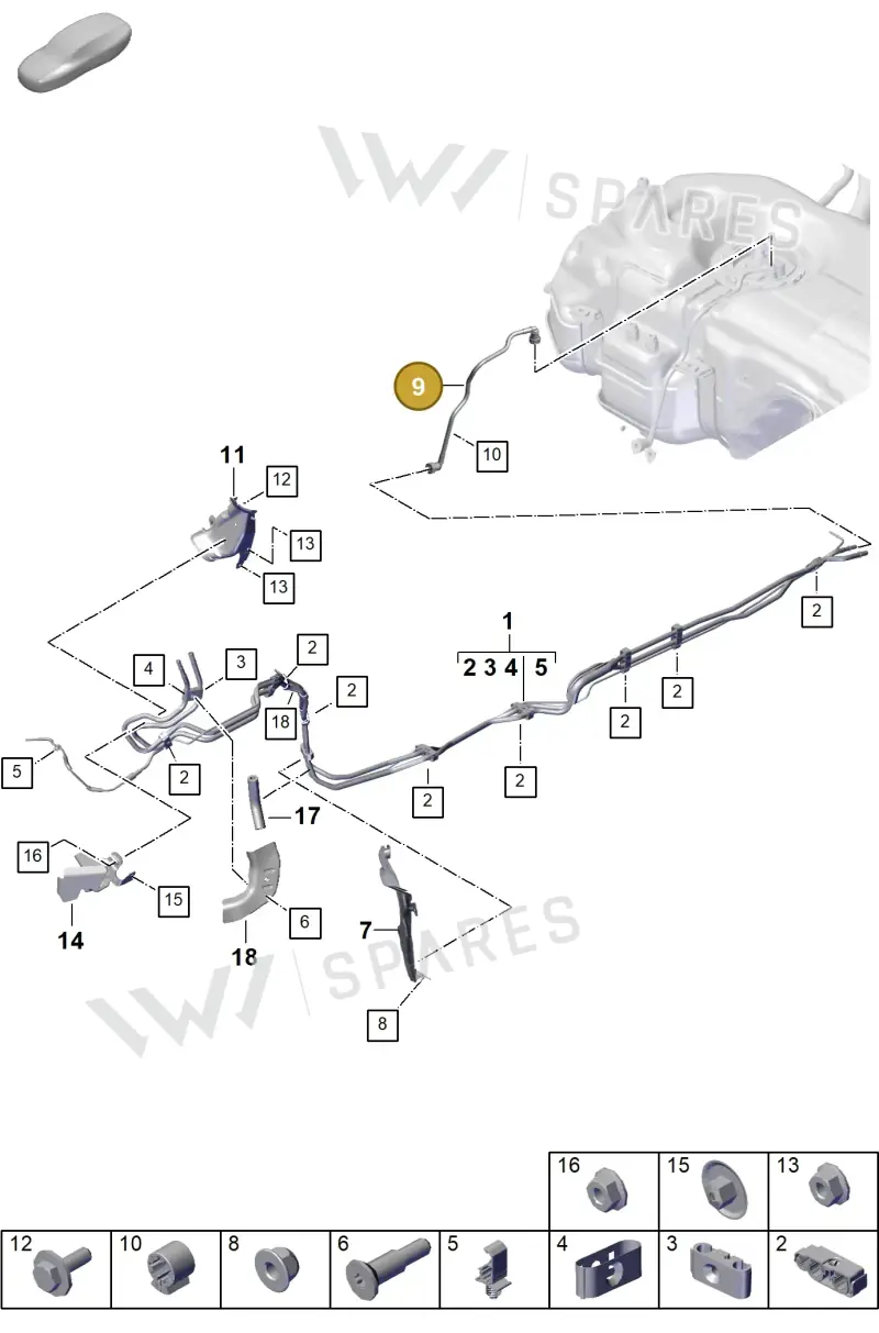 PAB20122000 — Porsche Cayenne Hybrid Coupe (2023-) diagram p60201100, position 9