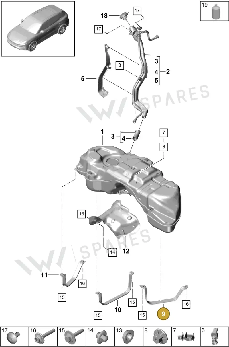 PAB201391 — Porsche Cayenne (2017-2023) diagram p51201005, position 9