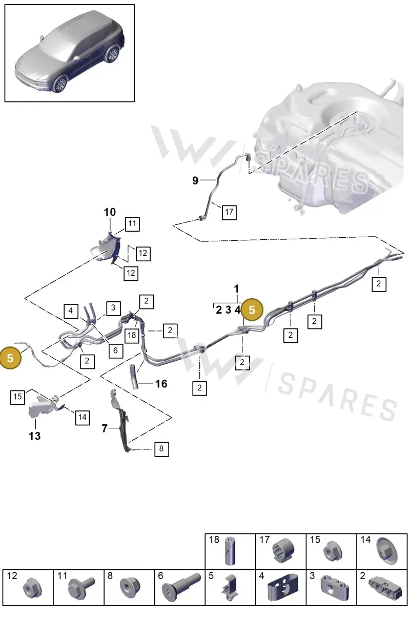 PAB20144901 — Porsche Cayenne (2017-2023) diagram p51201030, position 5