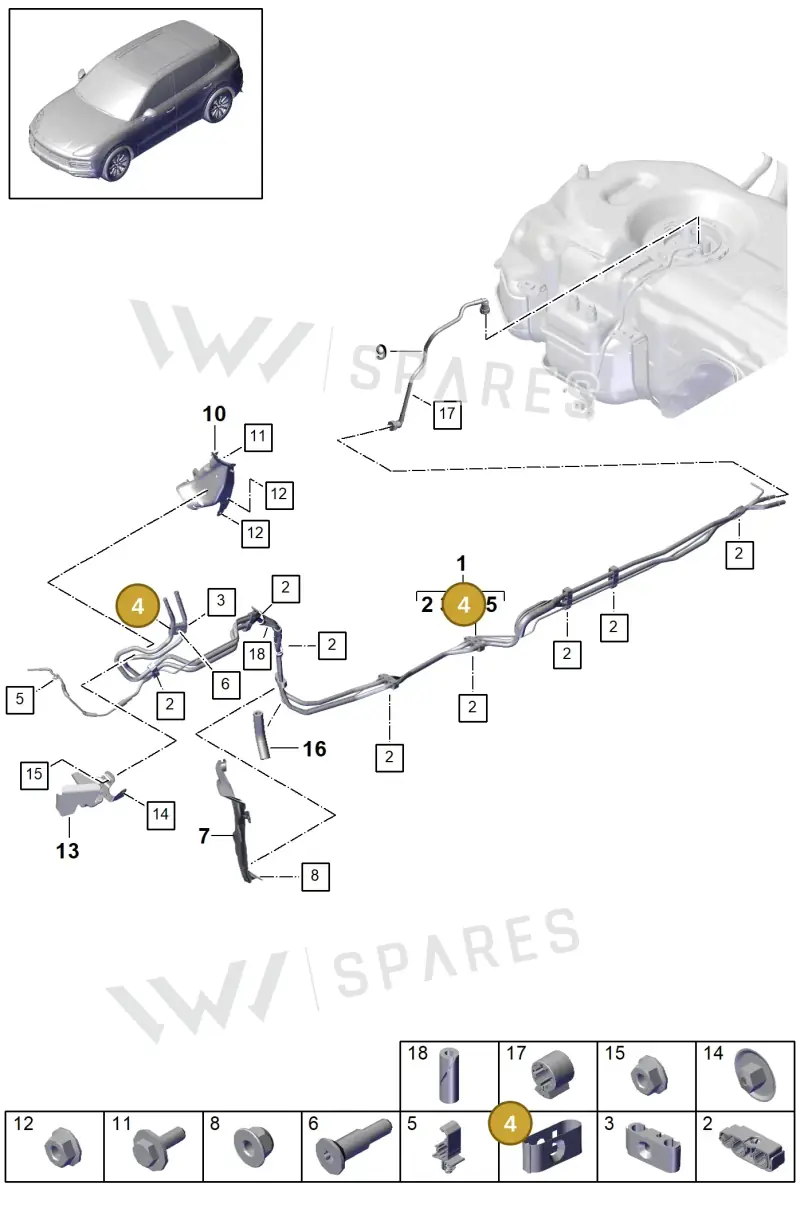 PAB201449A — Porsche Cayenne (2017-2023) diagram p51201030, position 4