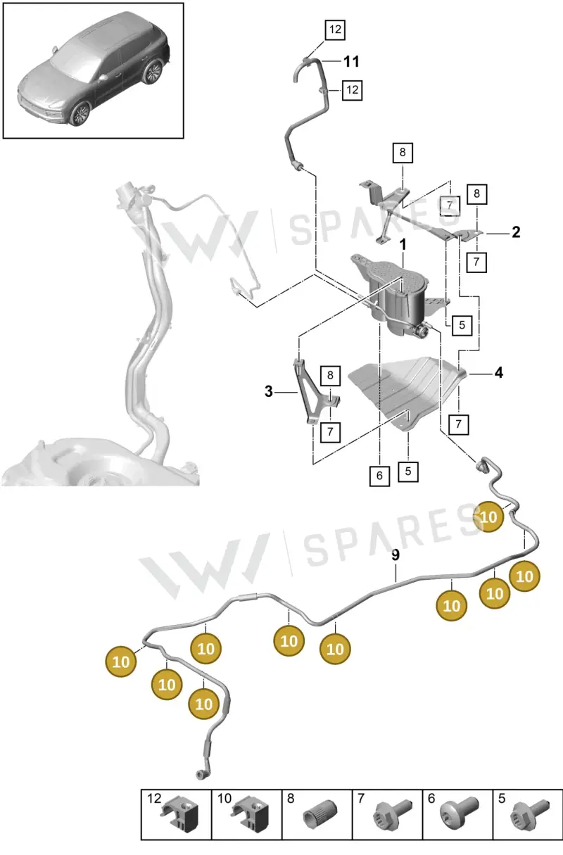 PAB201449B — Porsche Cayenne (2017-2023) diagram p51201050, position 10