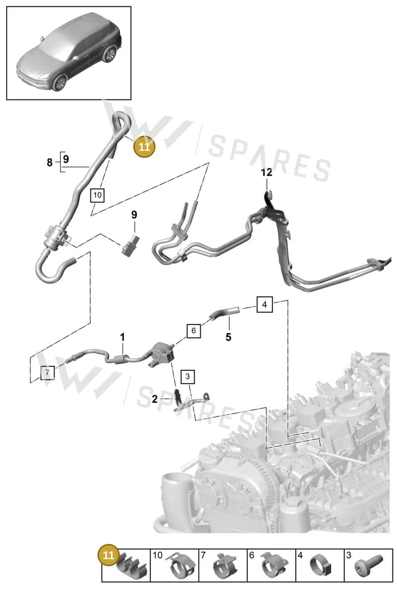 PAB201449 — Porsche Cayenne (2017-2023) diagram p51107050, position 11