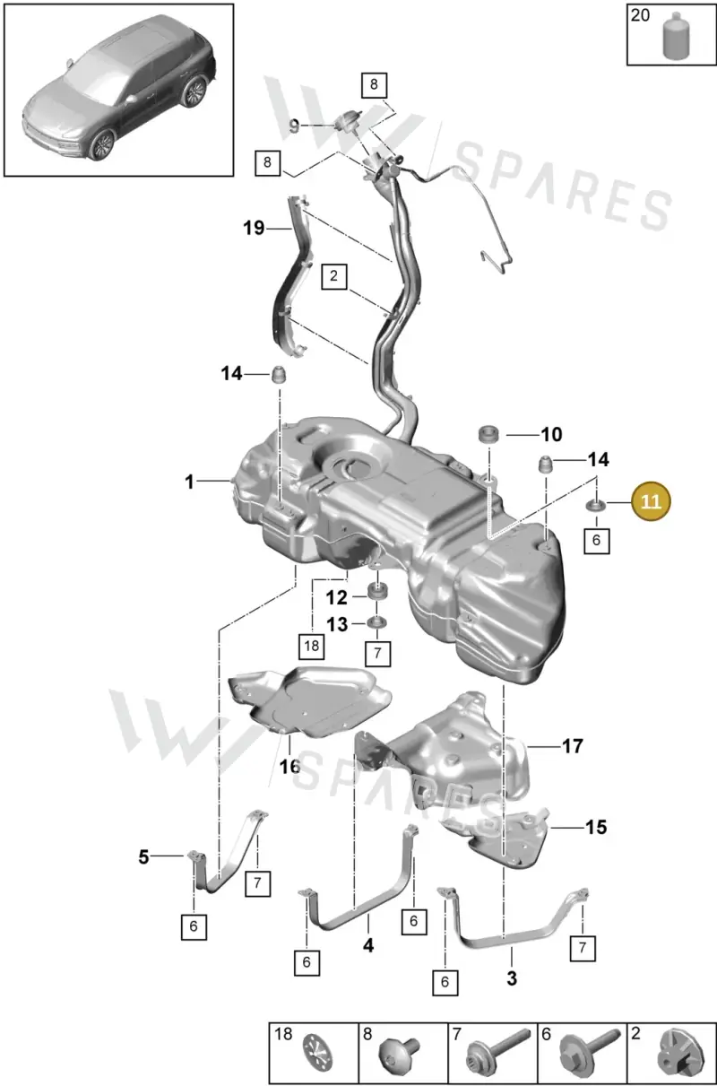 PAB20169310 — Porsche Cayenne (2017-2023) diagram p51201000, position 11
