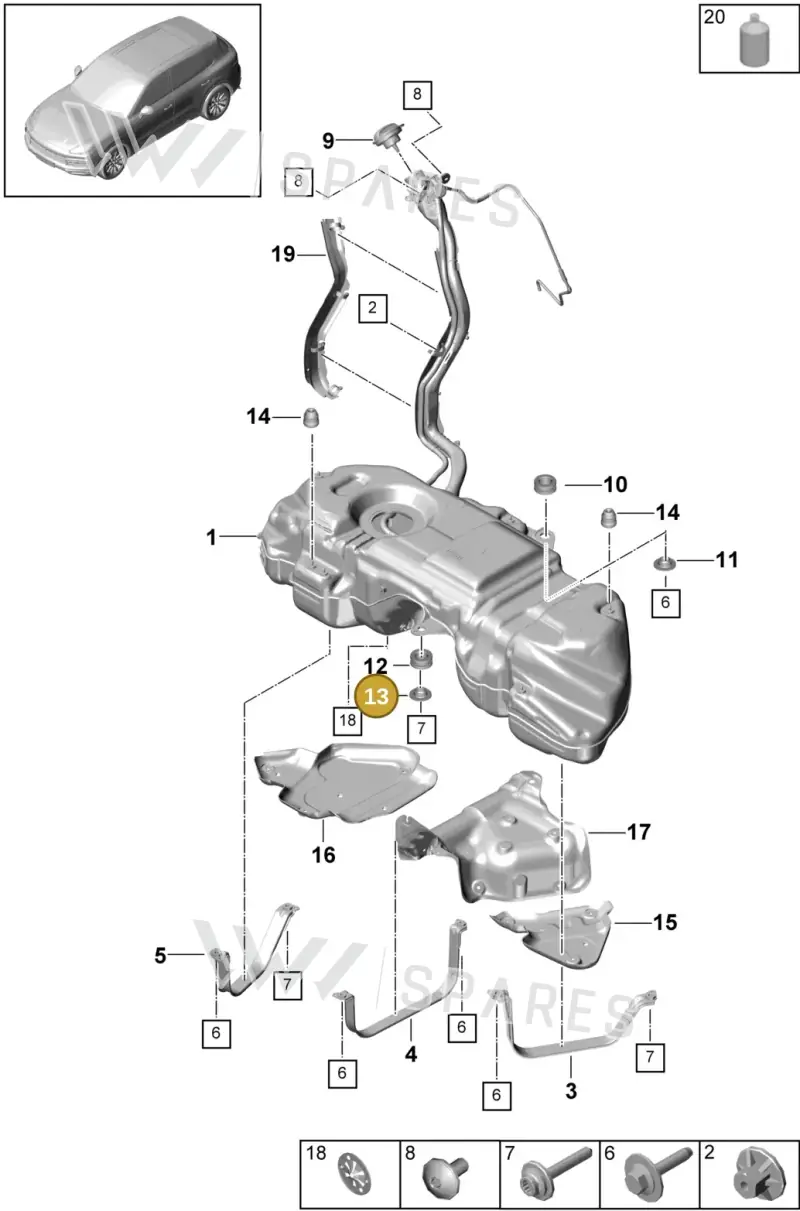 PAB20169340 — Porsche Cayenne (2017-2023) diagram p51201000, position 13