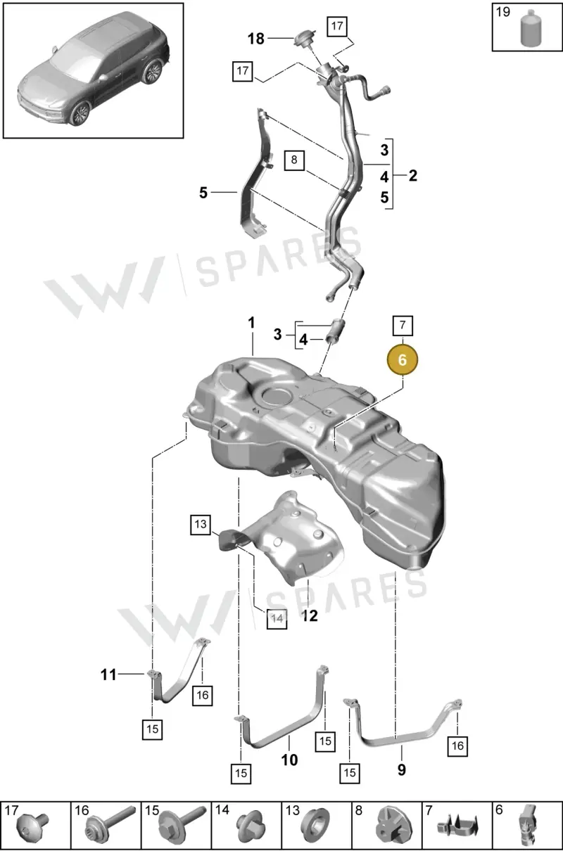 PAB201733A — Porsche Cayenne (2017-2023) diagram p51201005, position 6