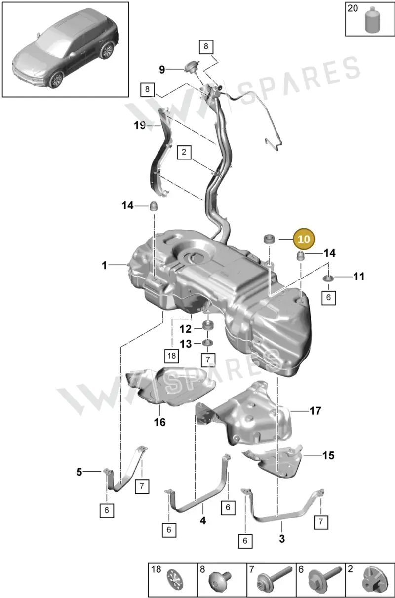 PAB20184000 — Porsche Cayenne (2017-2023) diagram p51201000, position 10