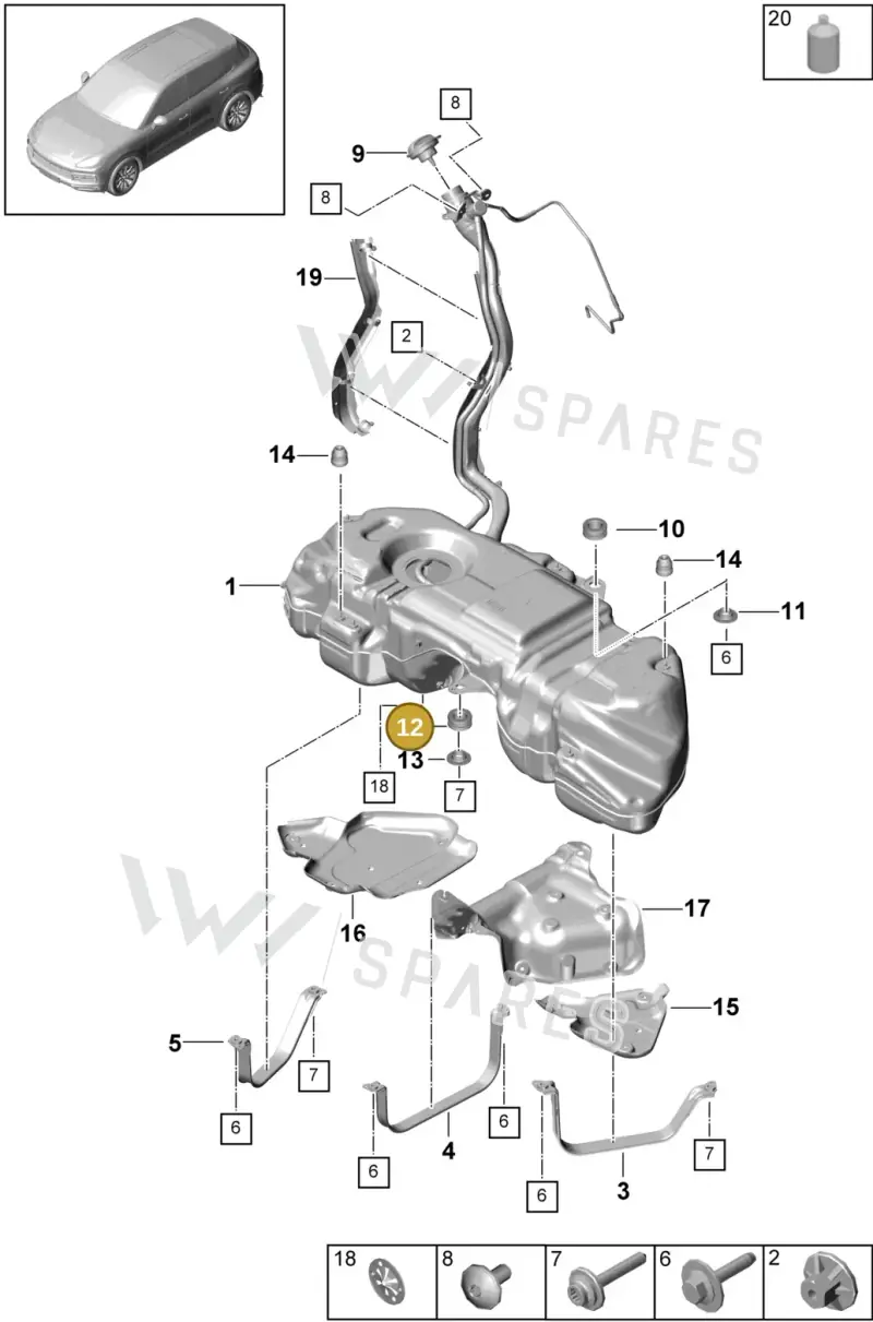 PAB20184040 — Porsche Cayenne (2017-2023) diagram p51201000, position 12