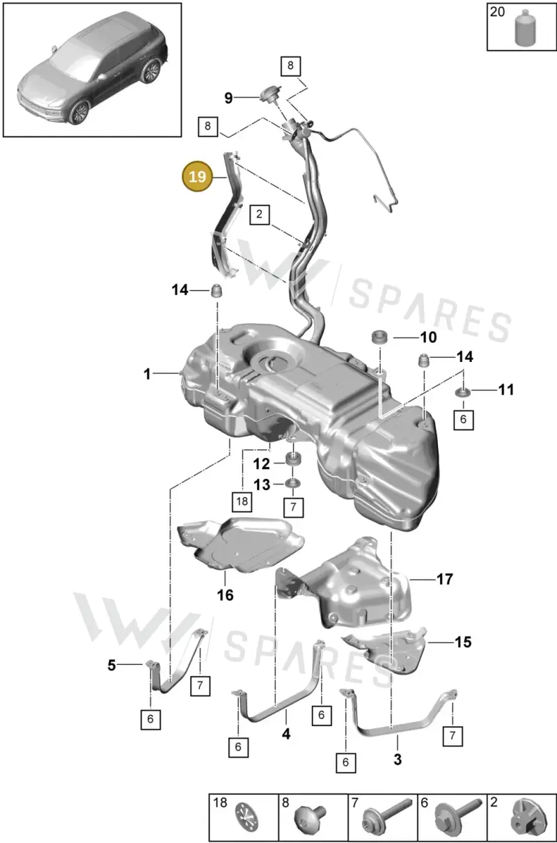 PAB201974 — Porsche Cayenne (2017-2023) diagram p51201000, position 19