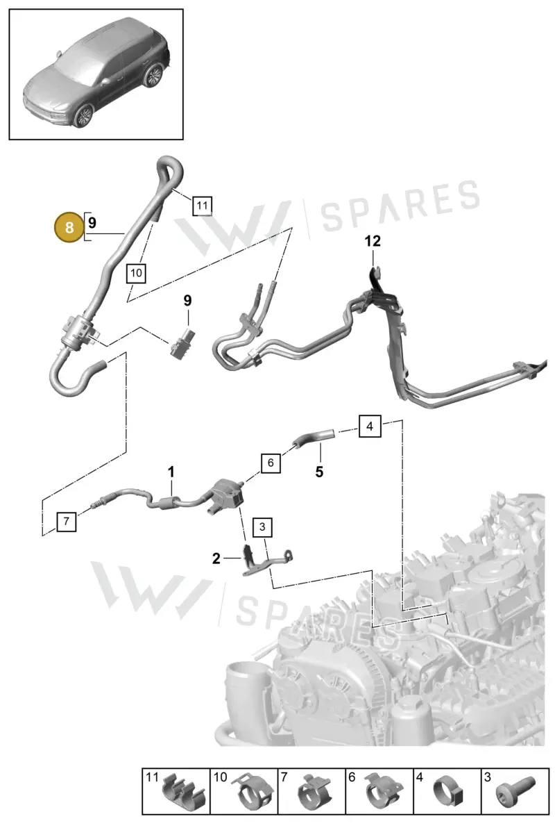 PAB201994 — Porsche Cayenne (2017-2023) diagram p51107050, position 8