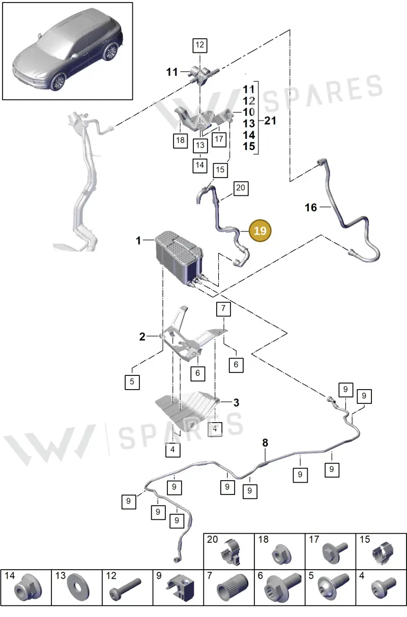 PAB201997 — Porsche Cayenne (2017-2023) diagram p51201070, position 19