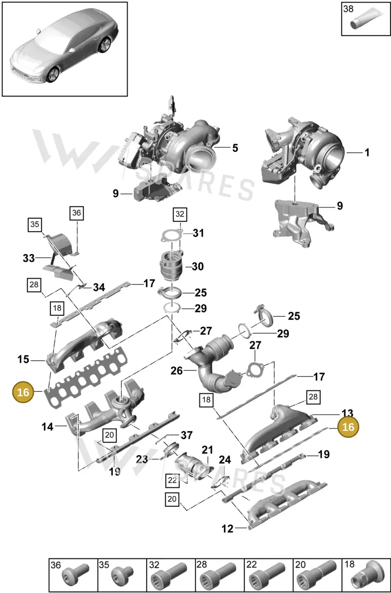 PAB253039 — Porsche Panamera (2016-2020) diagram p49202010, position 16