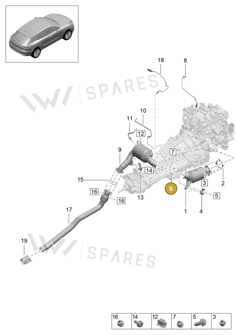 PAB25311500 — Porsche Macan (2018-2022) diagram p52000132, position 6