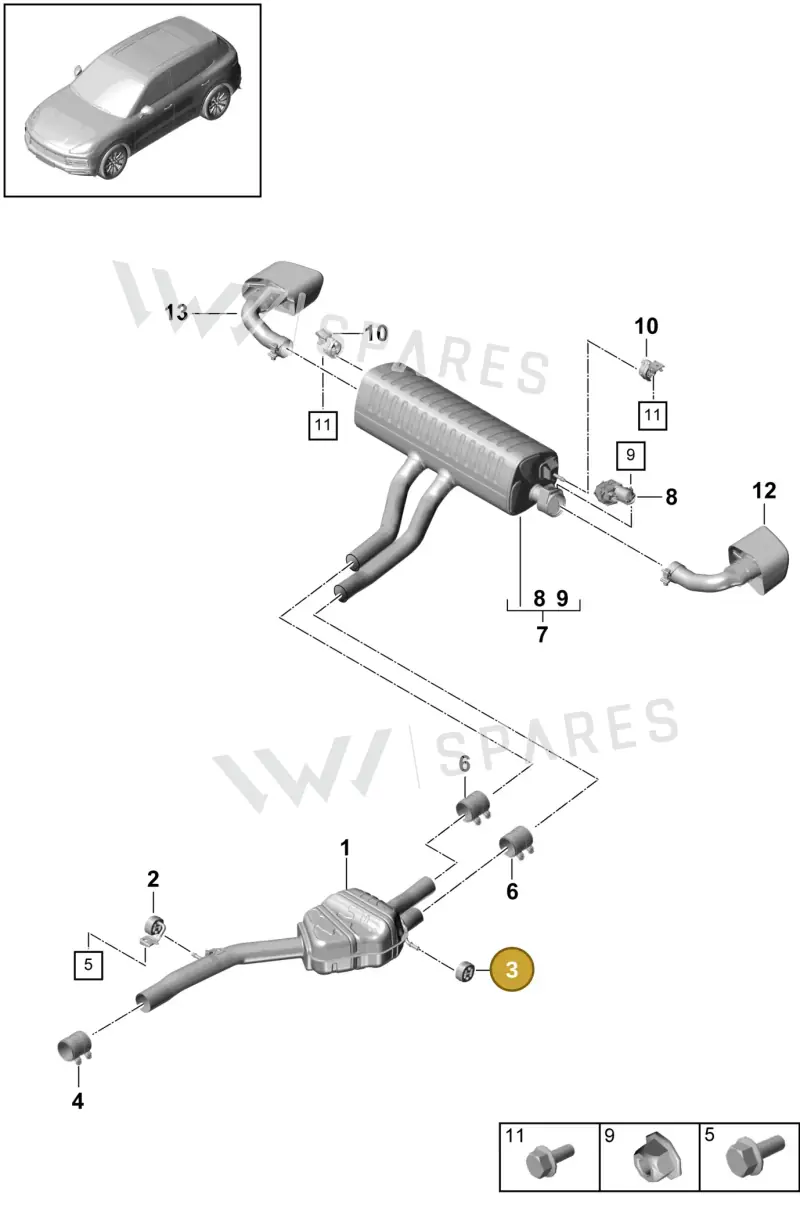 PAB25314700 — Porsche Cayenne (2017-2023) diagram p51000011, position 3