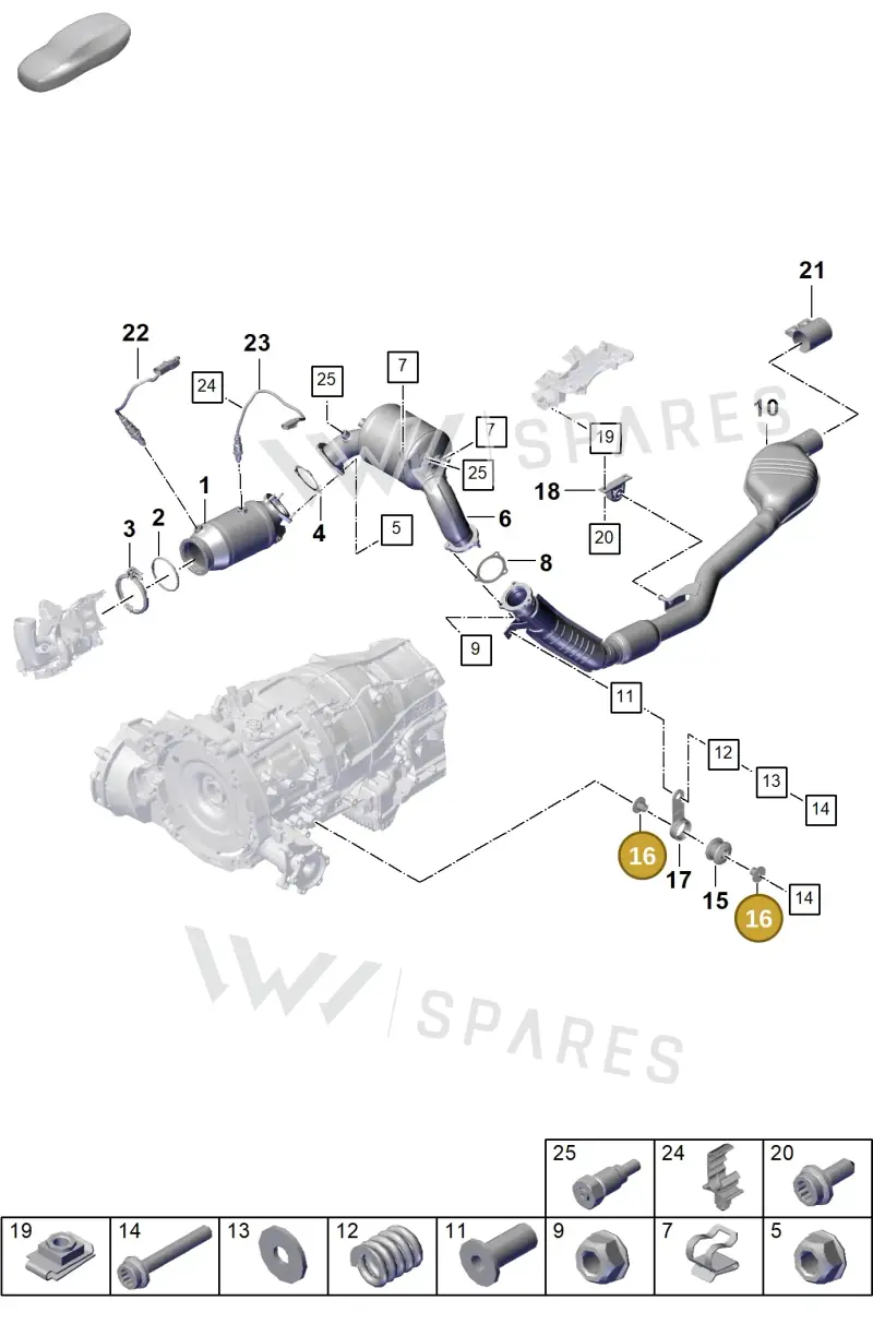 PAB253205A — Porsche Cayenne Coupe (2023-2023) diagram p60202200, position 16