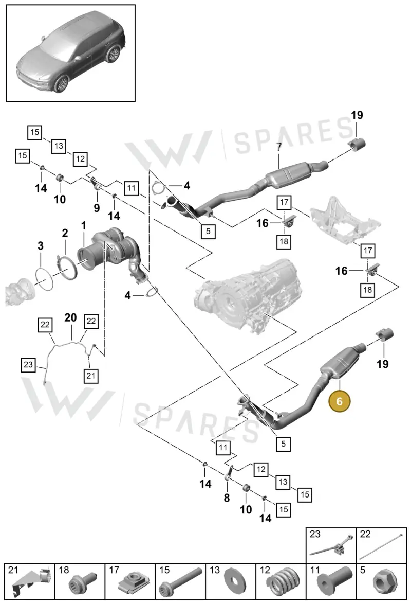 PAB253300G — Porsche Cayenne (2017-2023) diagram p51202090, position 6