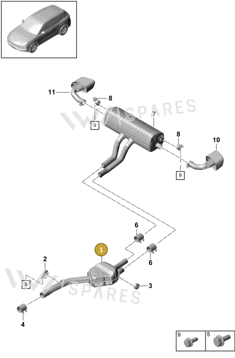 PAB253409E — Porsche Cayenne (2017-2023) diagram p51203010, position 1
