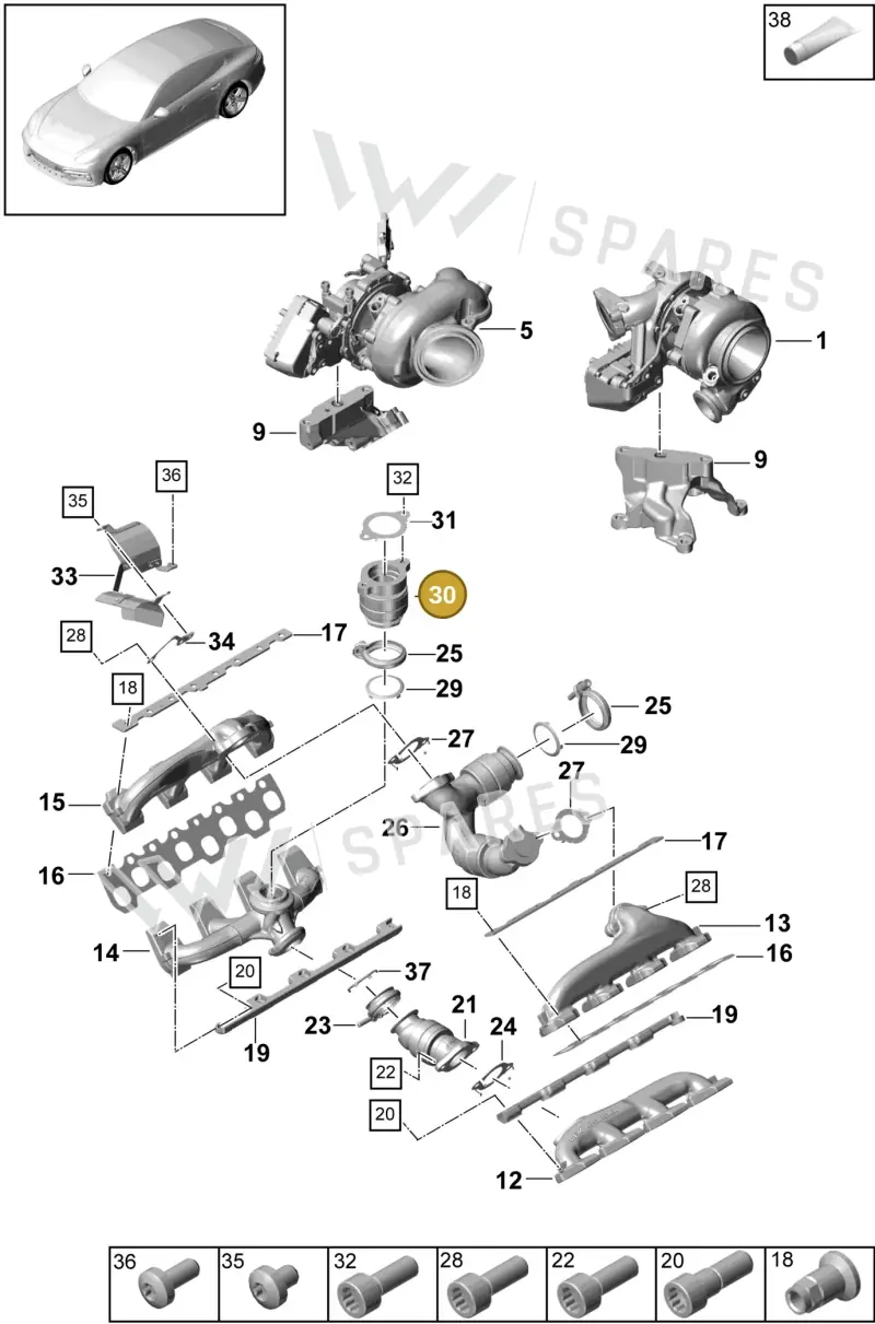 PAB253487 — Porsche Panamera (2016-2020) diagram p49202010, position 30