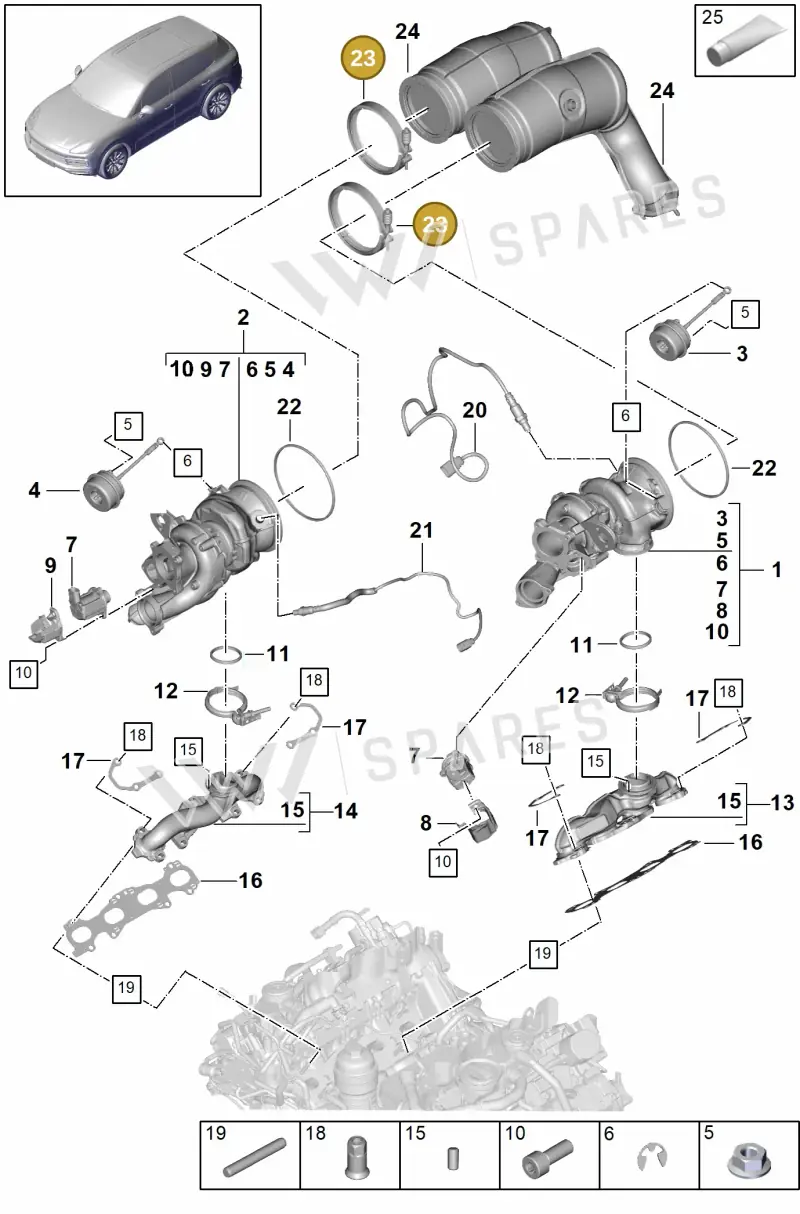 PAB25372500 — Porsche Cayenne (2017-2023) diagram p51202000, position 23