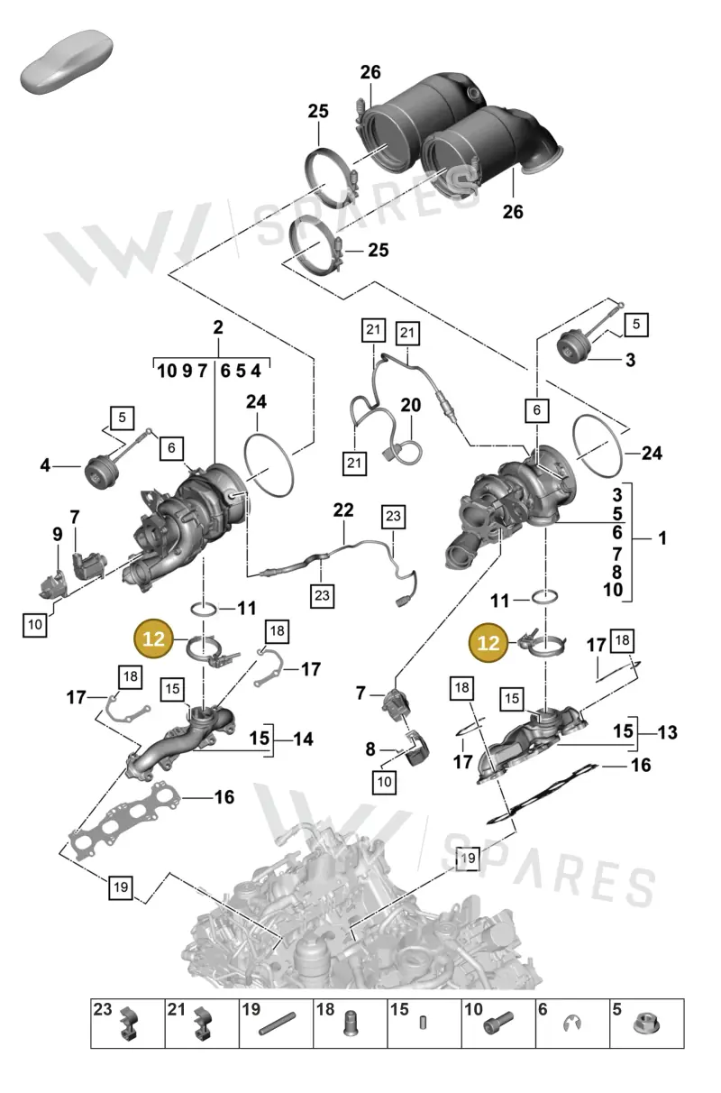 PAB253725C — Porsche Panamera (2020-2023) diagram p58202000, position 12