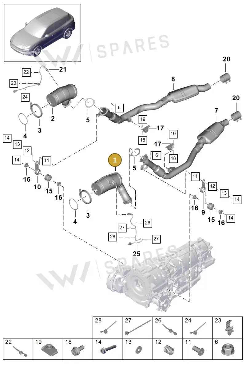PAB254800BX — Porsche Cayenne (2017-2023) diagram p51202080, position 1