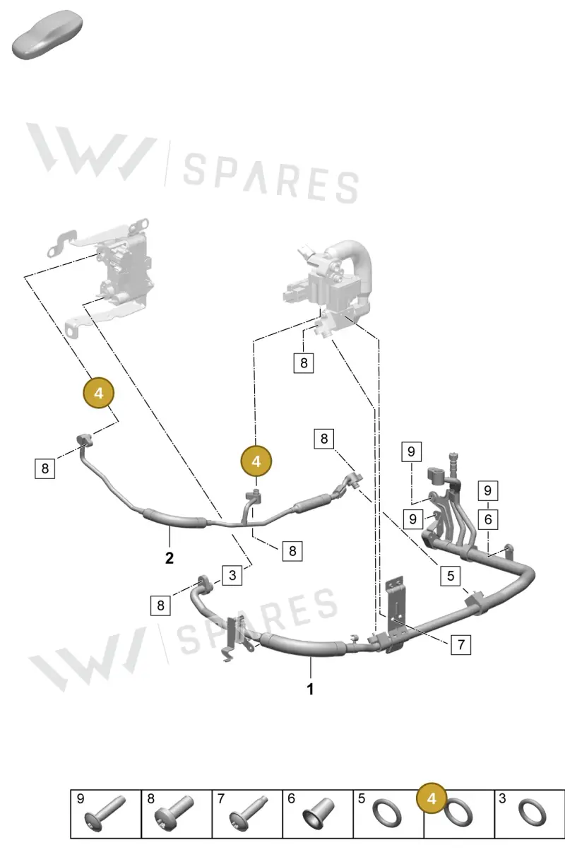 PAB260749 — Porsche Taycan Sport Turismo (2023-2025) diagram p64814300, position 4