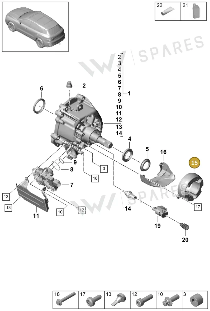 PAB301307 — Porsche Cayenne (2017-2023) diagram p51305000, position 15