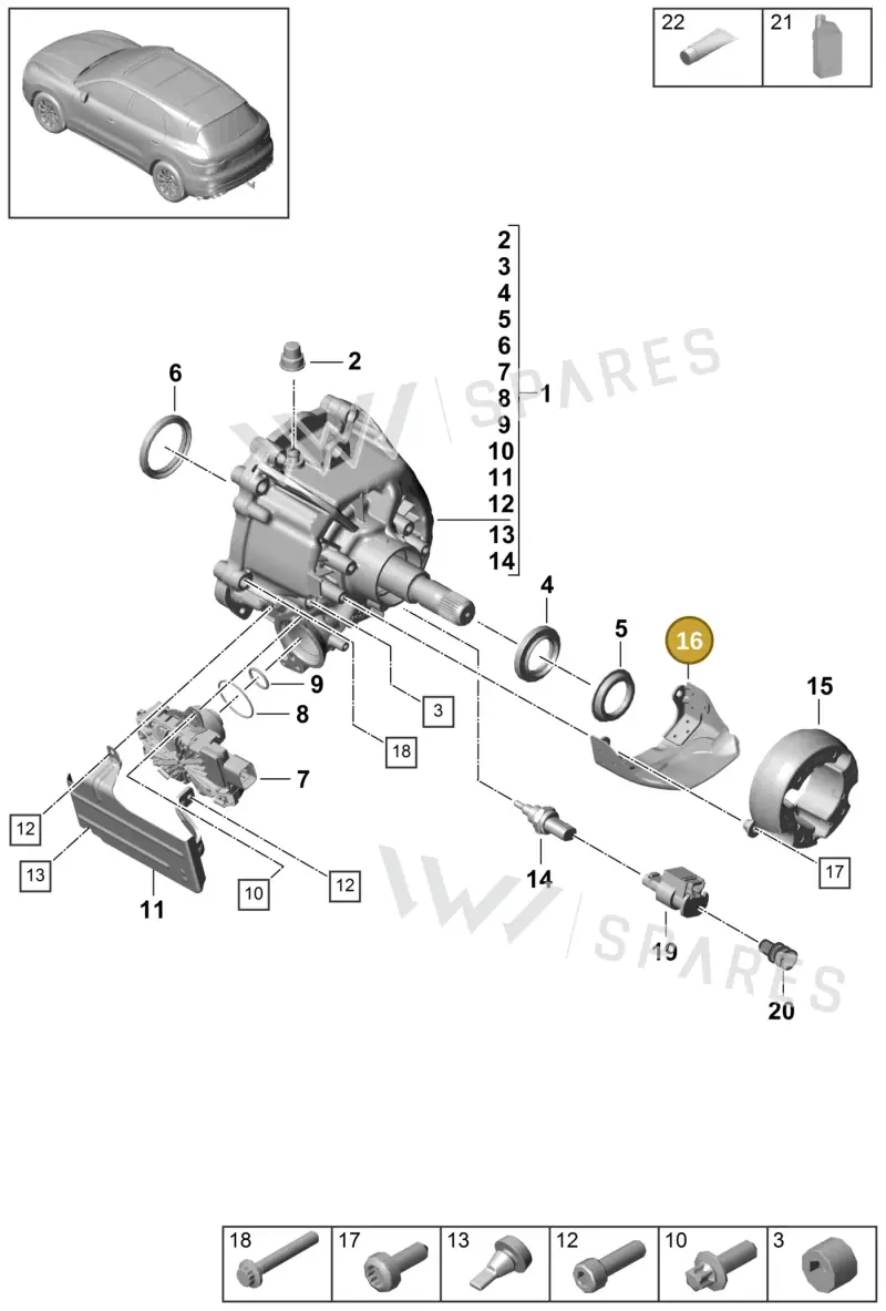 PAB30132530 — Porsche Cayenne (2017-2023) diagram p51305000, position 16