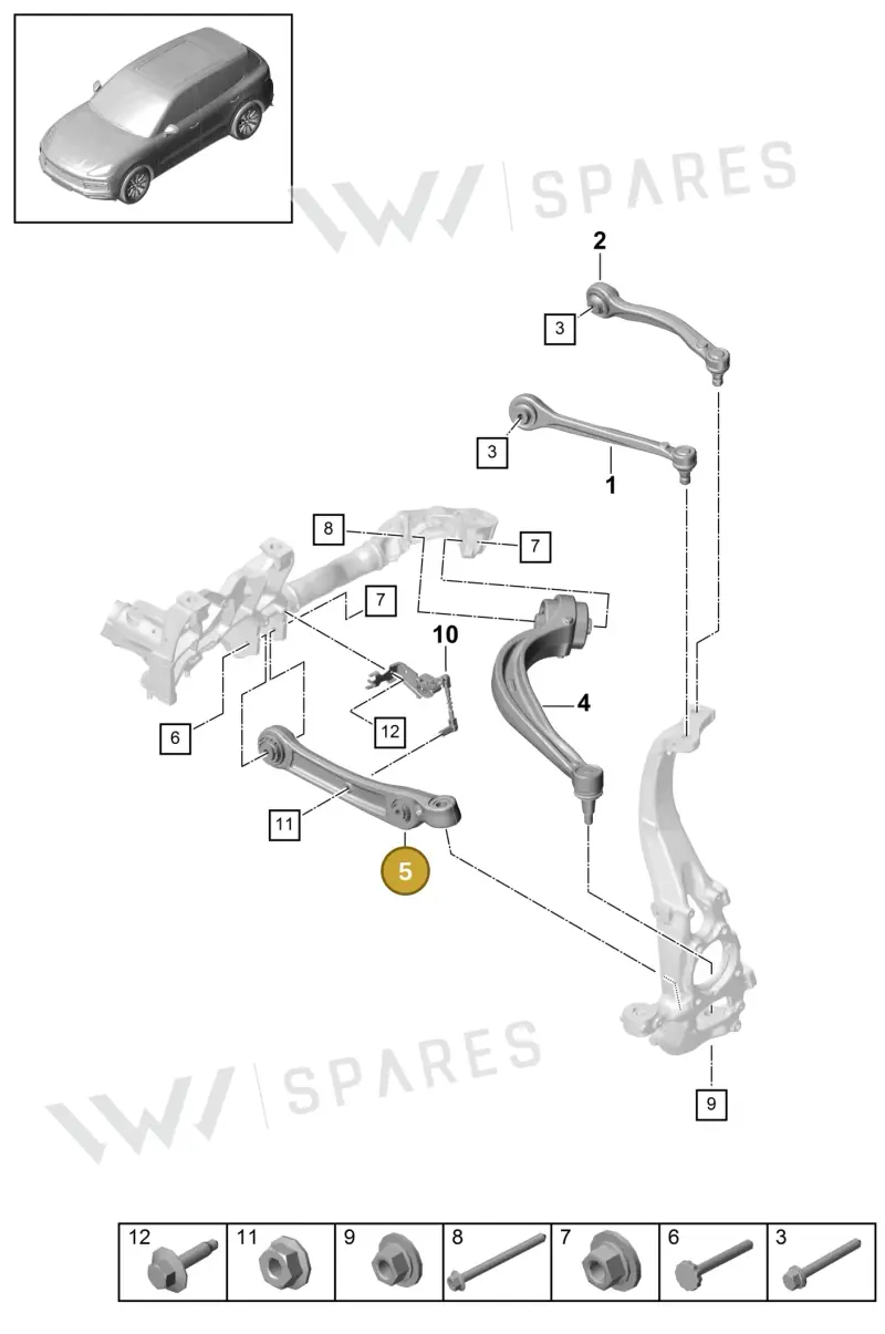 PAB407151 — Porsche Cayenne (2017-2023) diagram p51401010, position 5