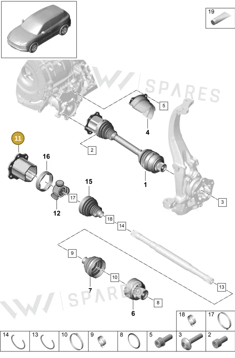 PAB407341 — Porsche Cayenne (2017-2023) diagram p51401030, position 11