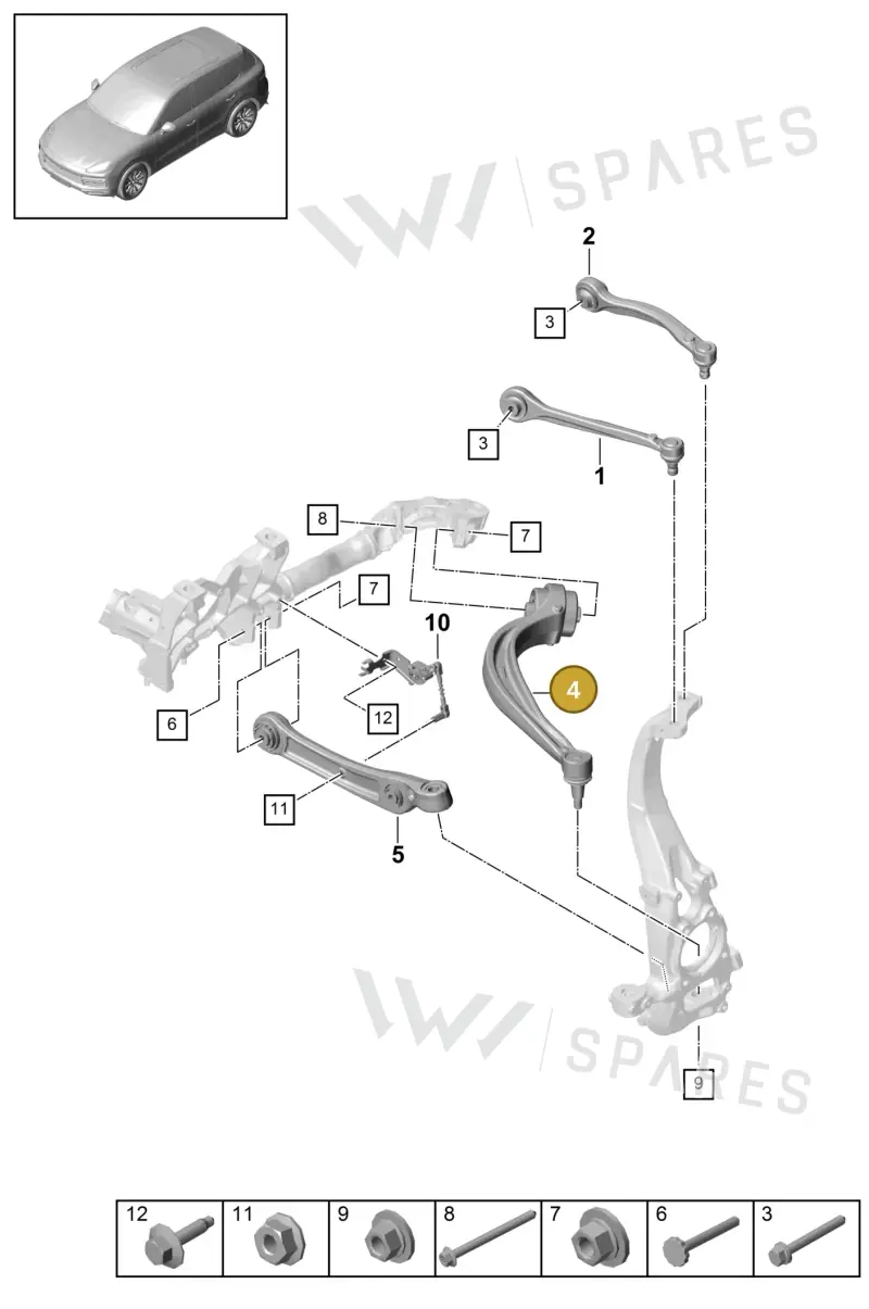 PAB407693 — Porsche Cayenne (2017-2023) diagram p51401010, position 4