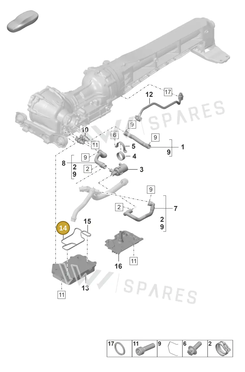 PAB409539 — Porsche 911 (2020-2022) diagram p53304110, position 14