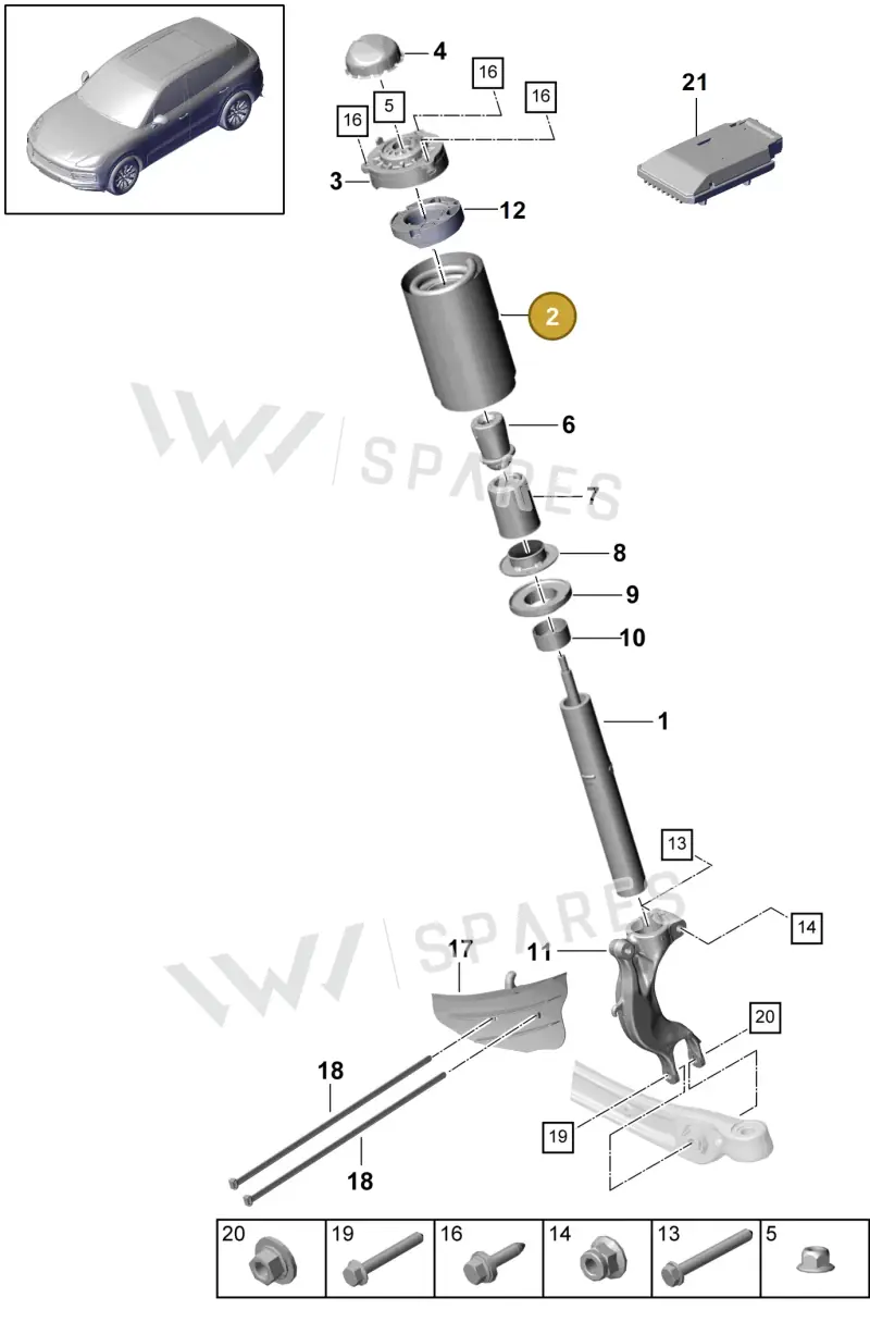 PAB411105D504 — Porsche Cayenne (2017-2023) diagram p51402000, position 2