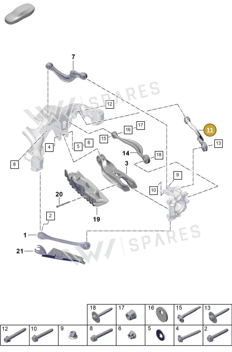 PAB505397 — Porsche Cayenne Coupe (2023-2023) diagram p60501050, position 11