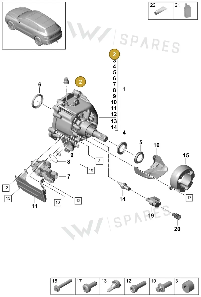 PAB52509320 — Porsche Cayenne (2017-2023) diagram p51305000, position 2