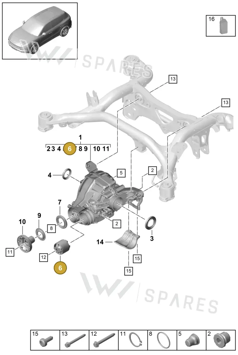 PAB59938100 — Porsche Cayenne (2017-2023) diagram p51305020, position 6