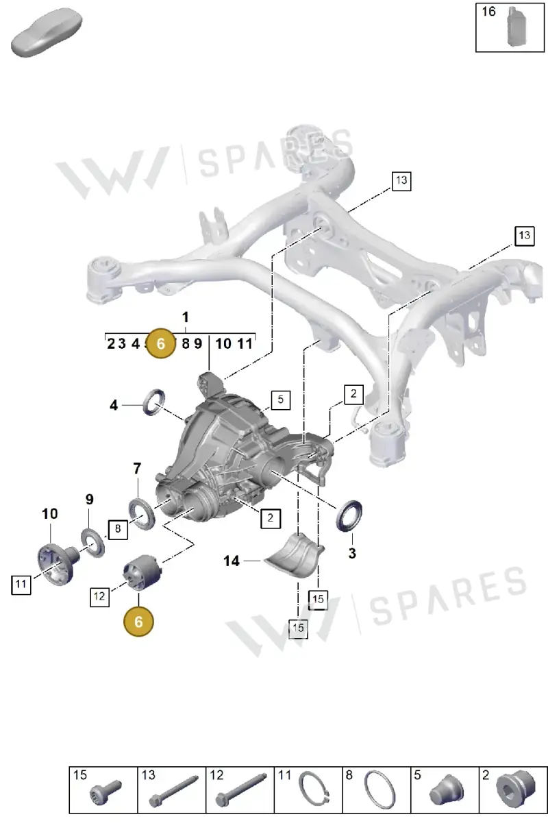 PAB59938100 — Porsche Cayenne Coupe (2023-2023) diagram p60305000, position 6