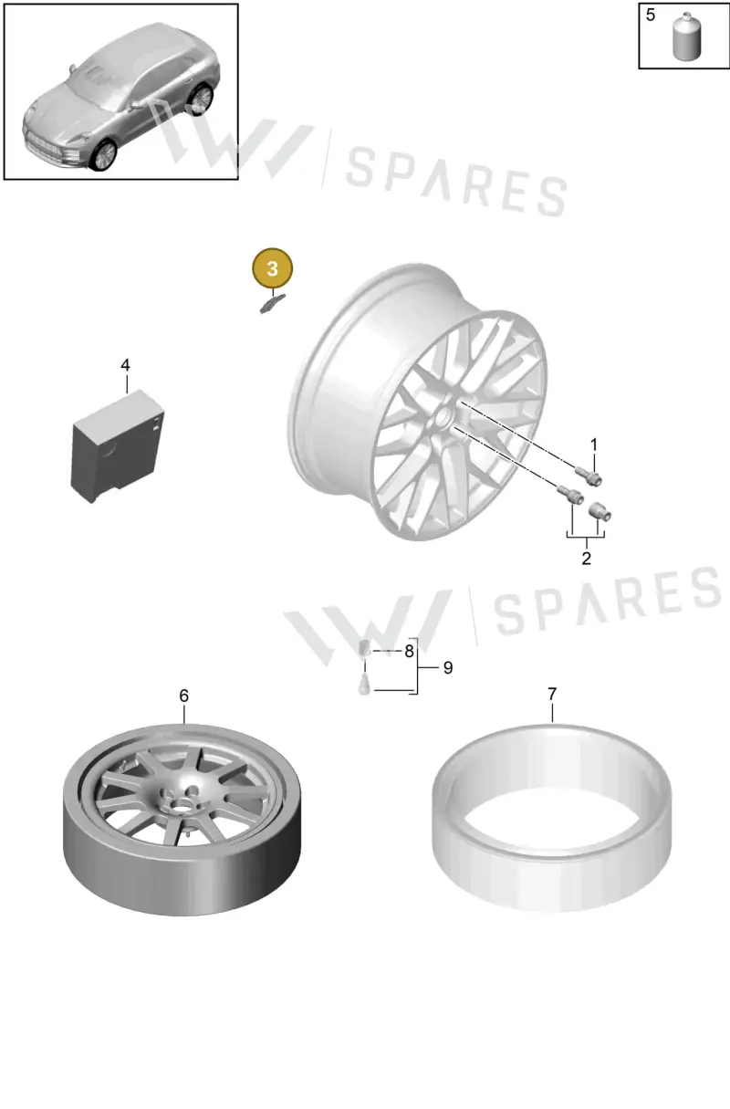 PAB601185A — Porsche Macan (2018-2022) diagram p52601030, position 3