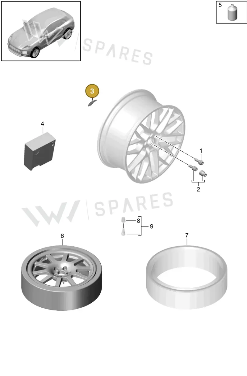 PAB601187 — Porsche Macan R4 TFSI (2018-) diagram p52601030, position 3
