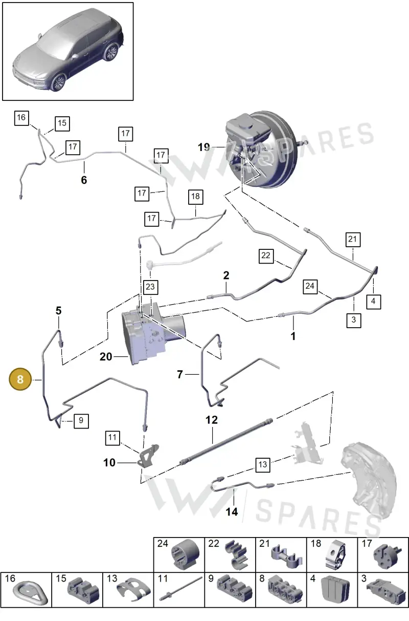 PAB61179700 — Porsche Cayenne (2017-2023) diagram p51604010, position 8