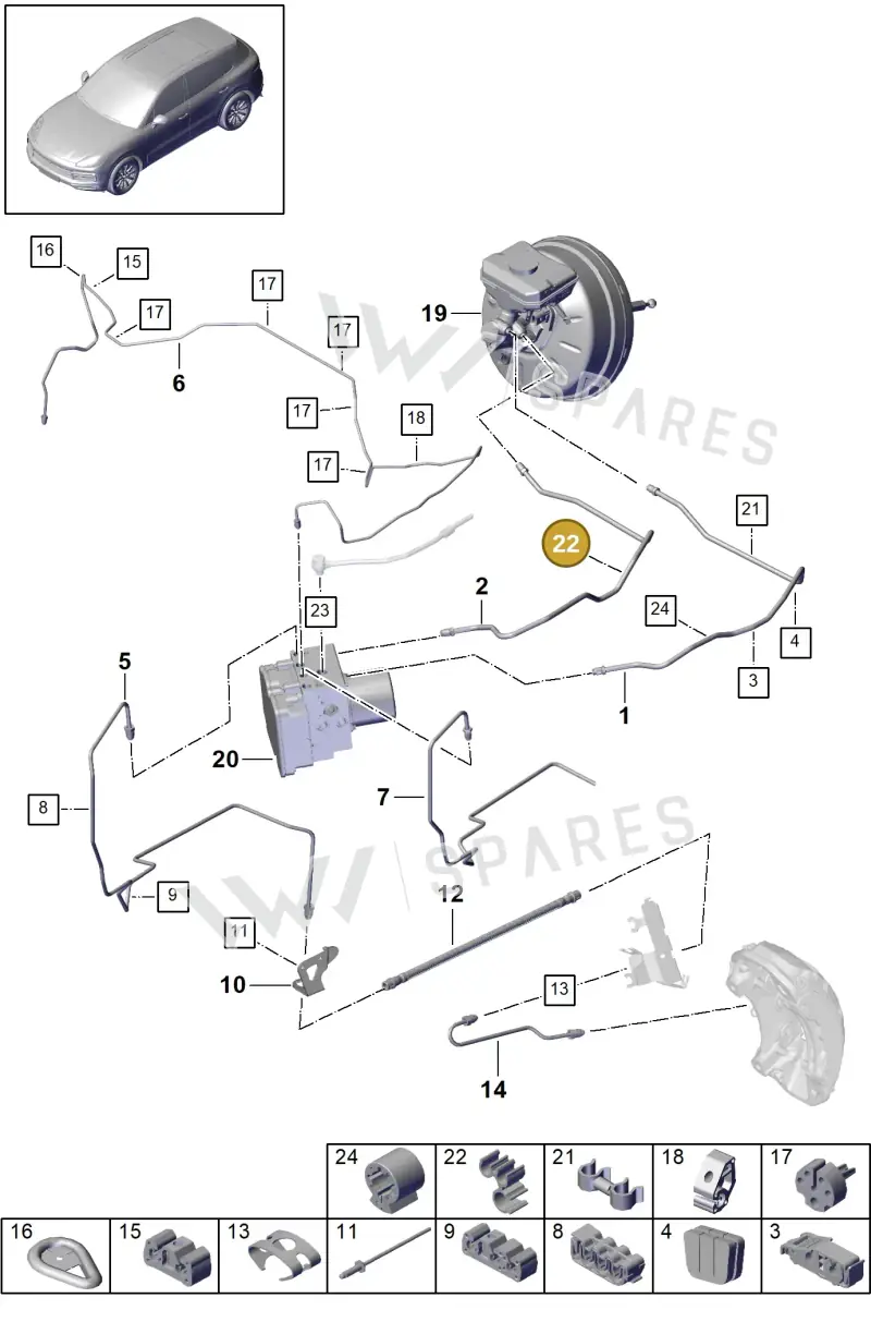 PAB61179702 — Porsche Cayenne (2017-2023) diagram p51604010, position 22
