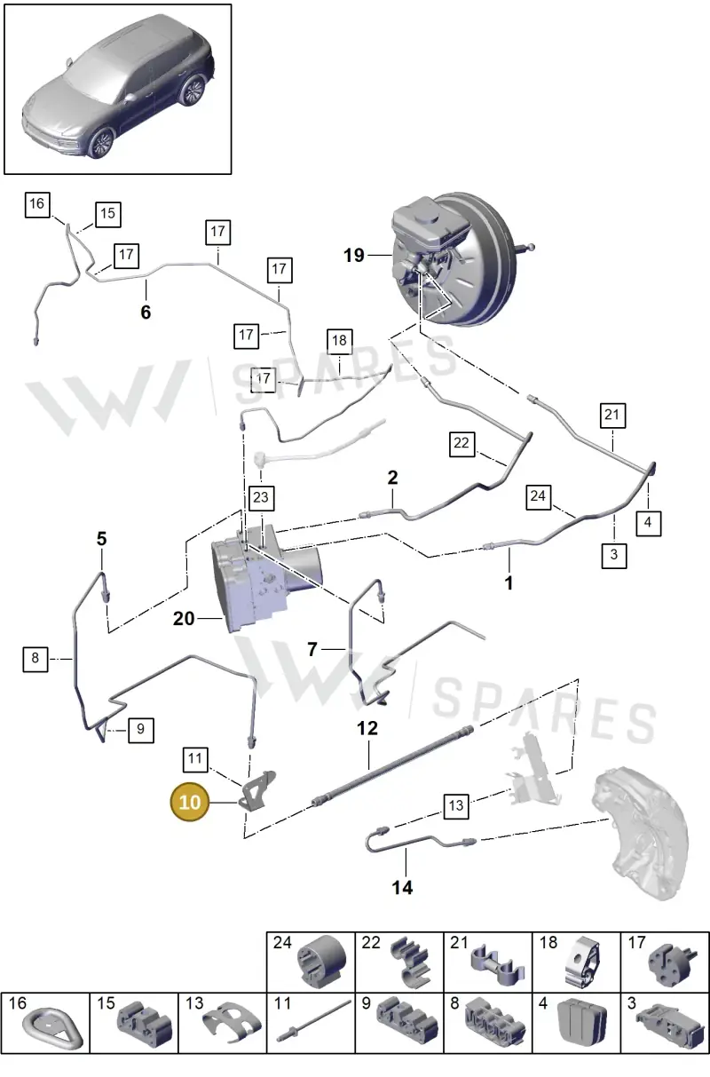 PAB61184500 — Porsche Cayenne (2017-2023) diagram p51604010, position 10