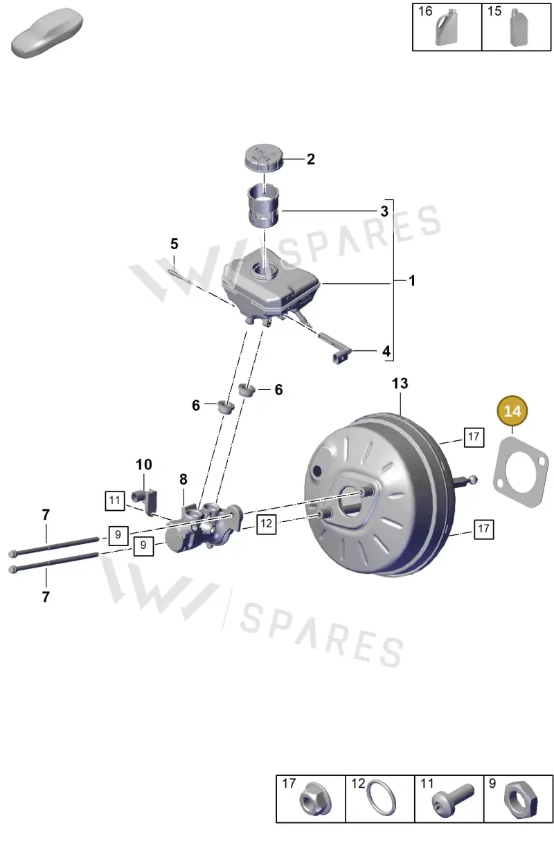 PAB612161A — Porsche Cayenne Coupe (2023-2023) diagram p60604000, position 14