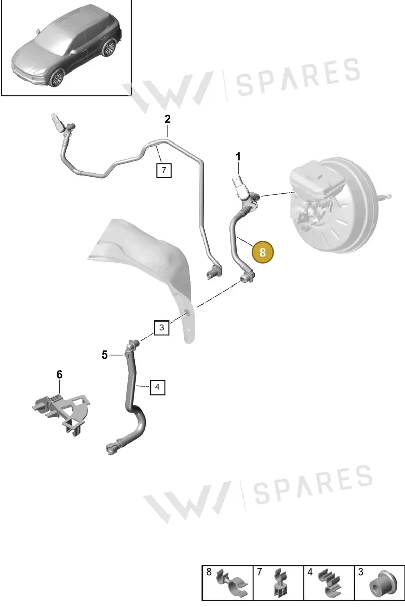 PAB61279701 — Porsche Cayenne (2017-2023) diagram p51604050, position 8