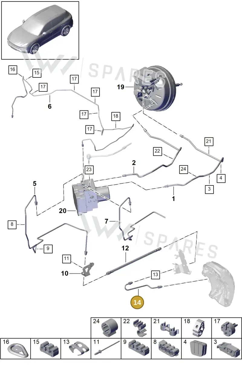 PAB61416230 — Porsche Cayenne (2017-2023) diagram p51604010, position 14