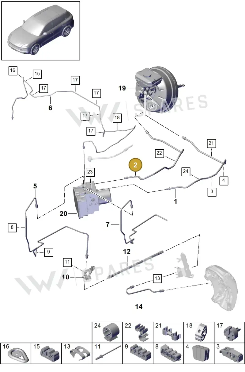 PAB61470600 — Porsche Cayenne (2017-2023) diagram p51604010, position 2