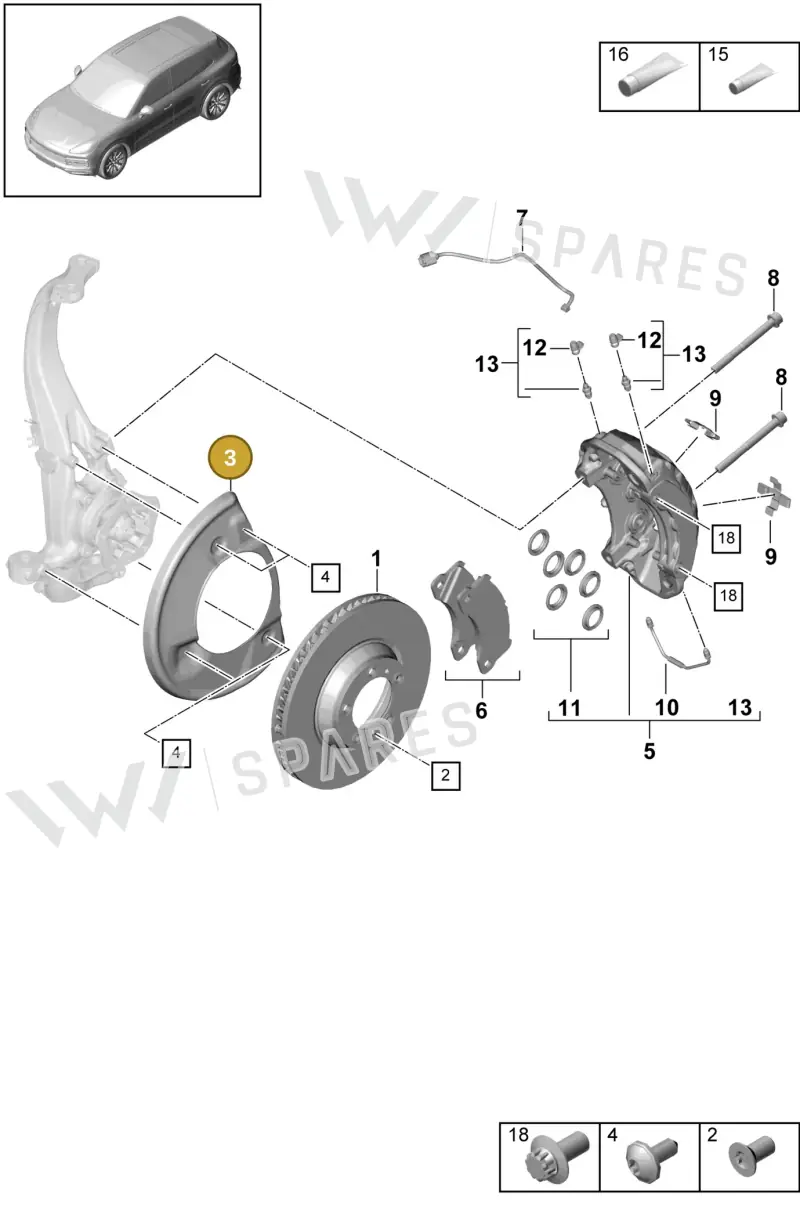 PAB61531103 — Porsche Cayenne (2017-2023) diagram p51602010, position 3
