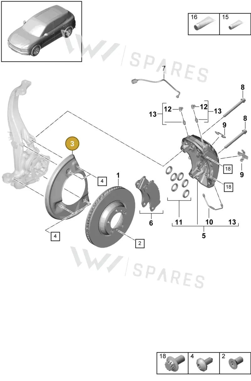 PAB61531203 — Porsche Cayenne (2017-2023) diagram p51602010, position 3