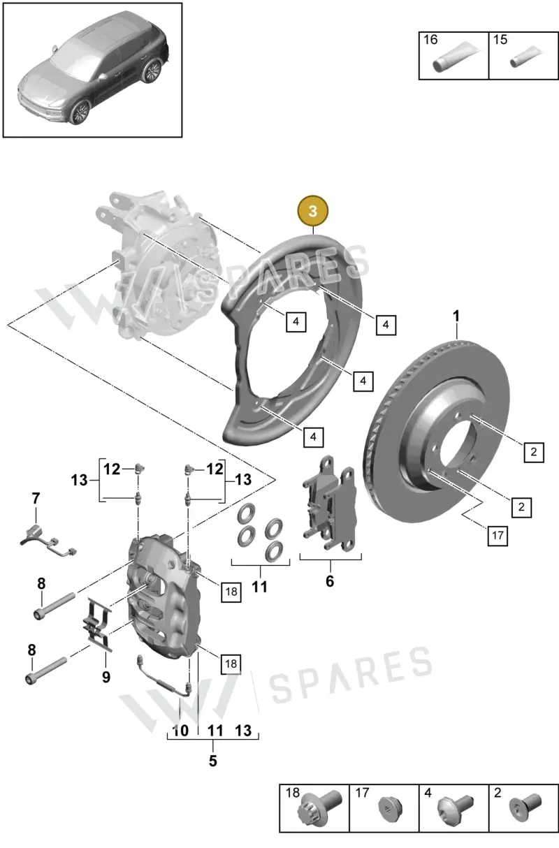PAB61561200 — Porsche Cayenne (2017-2023) diagram p51603015, position 3